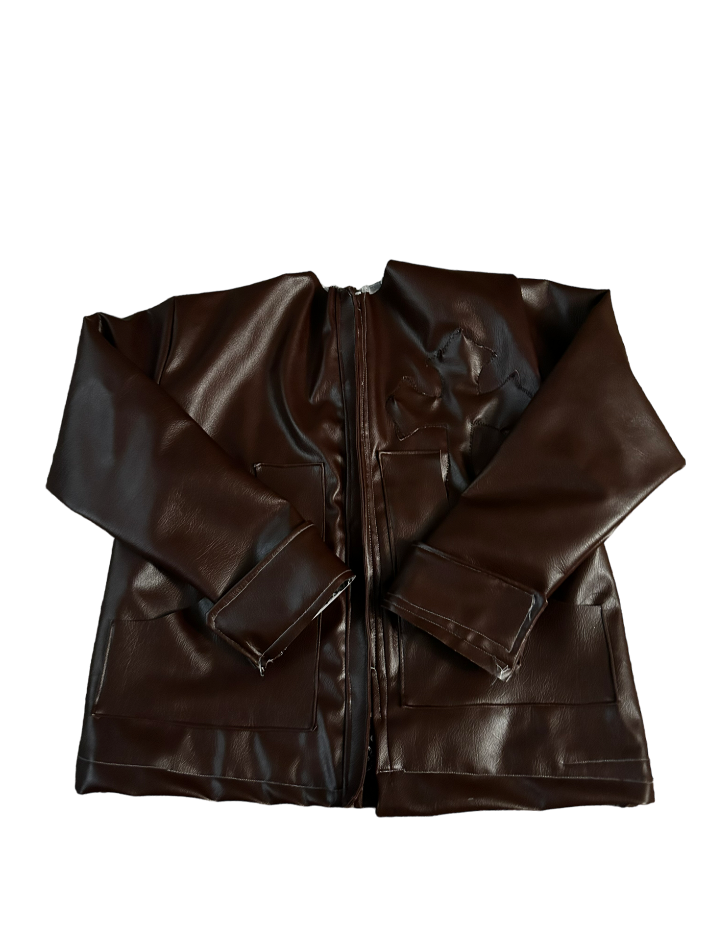 Chocolate Leather Bomber