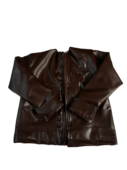 Chocolate Leather Bomber