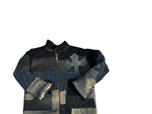 Denim Ombre Patchwork Leisure Jacket